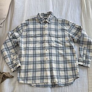 Abercrombie & Fitch Cream and Blue Plaid Shirt